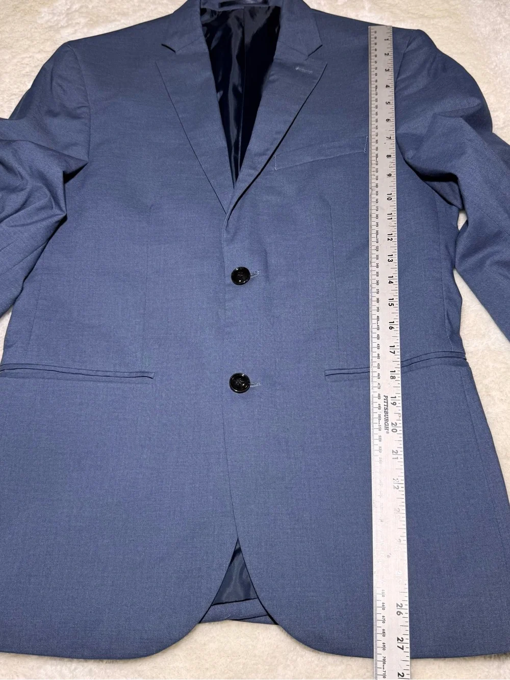 H&M Blazer Mens 38R Navy Blue Slim Fit 2 Buttons Single Breasted